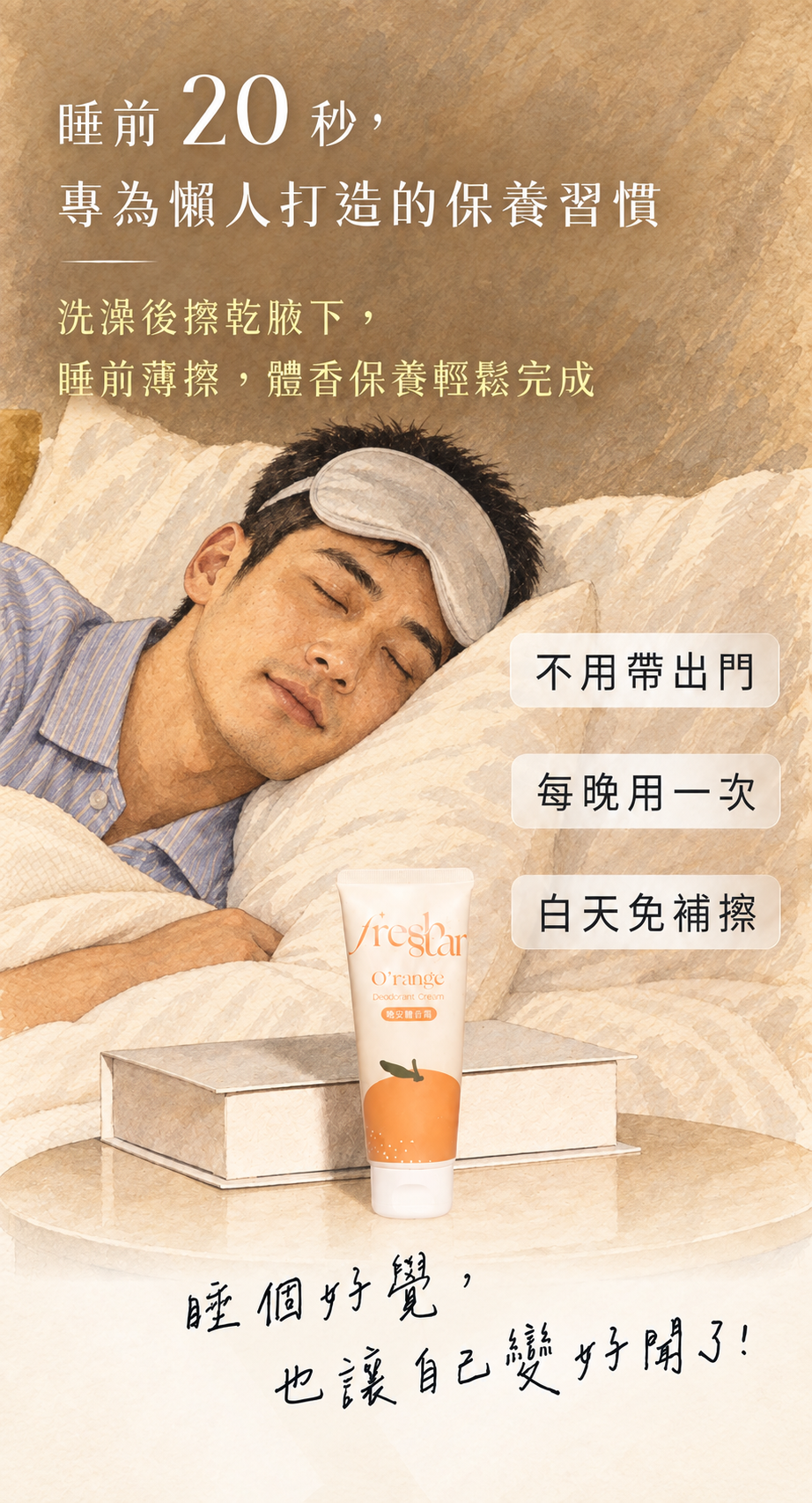 FreshStar 晚安體香霜 成熟男性溫暖手繪版 手機 6